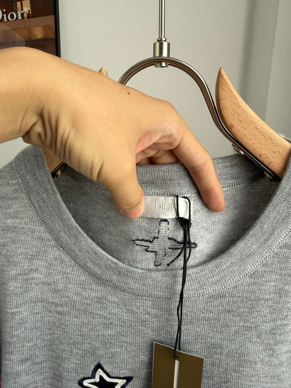 CD 2026 Knit Short-Sleeve T-Shirt Grey Cotton 482700