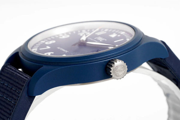 IWC Pilote 41 mm Cadran Bleu Bracelet en Caoutchouc Bleu Marine