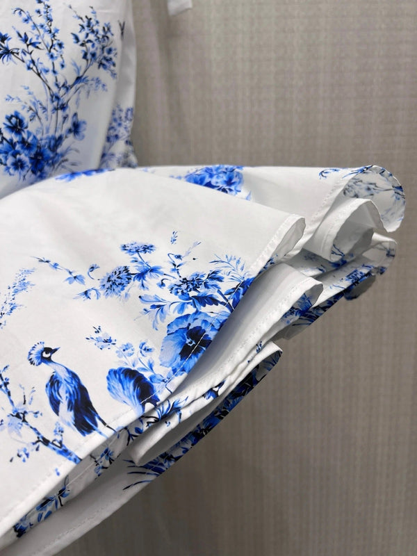 Dior 2026 Sleeveless Dress Blue White Cotton 410165