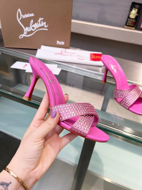 CL 2026 Mariza Is Back Mules 85mm Crystal-Embellished Leather 780497