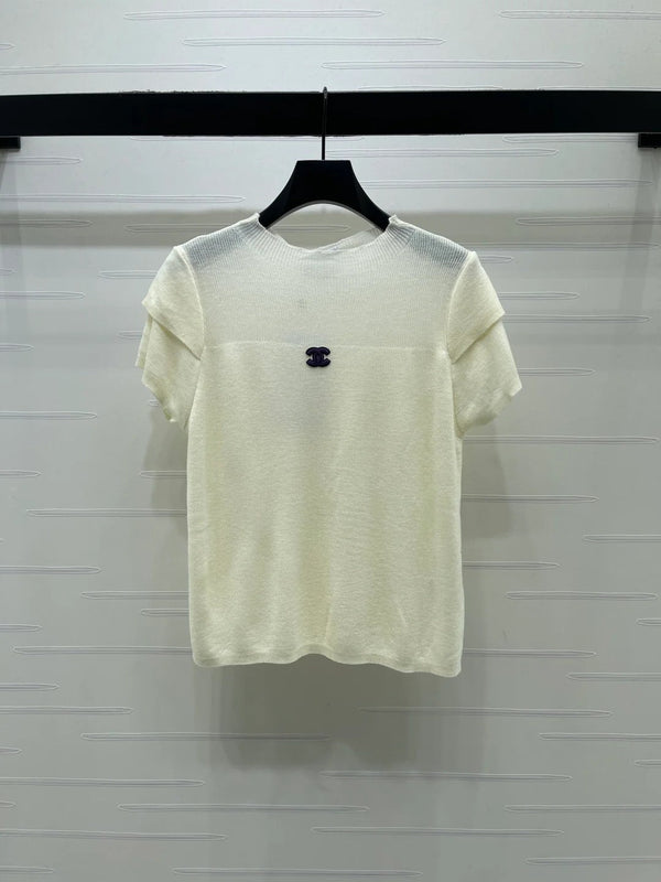 Chemise à manches courtes en laine et cachemire Chanel 2026 14093
