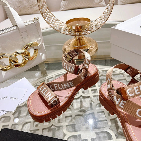 CL 26 Leo Strappy Sandals Wool Jacquard Leather 736576