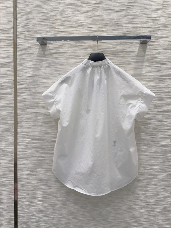CD 2026 Shirt With Lace Trim White Cotton 449988