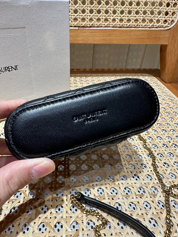 YSL Mini Vanity 12 Black Quilted Calfskin