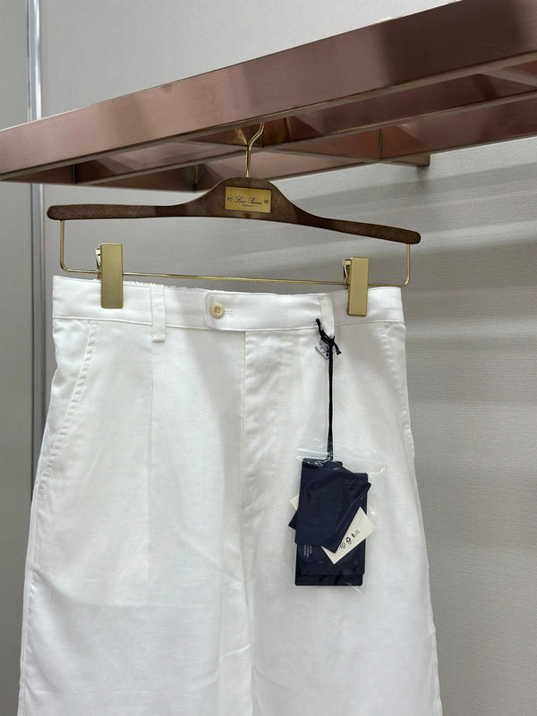 PRA 2026 Men's Linen Shorts White Fabric 917701