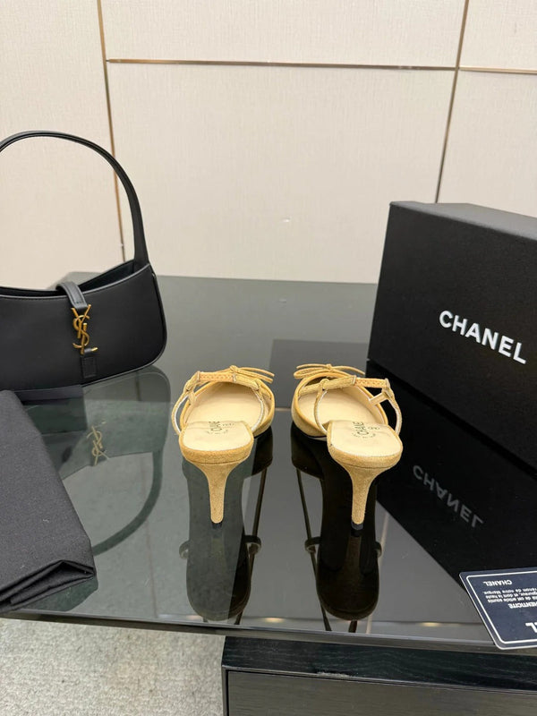 CC 26s Escarpins à bride arrière 65 Daim marron noir Cuir de vachette 651327