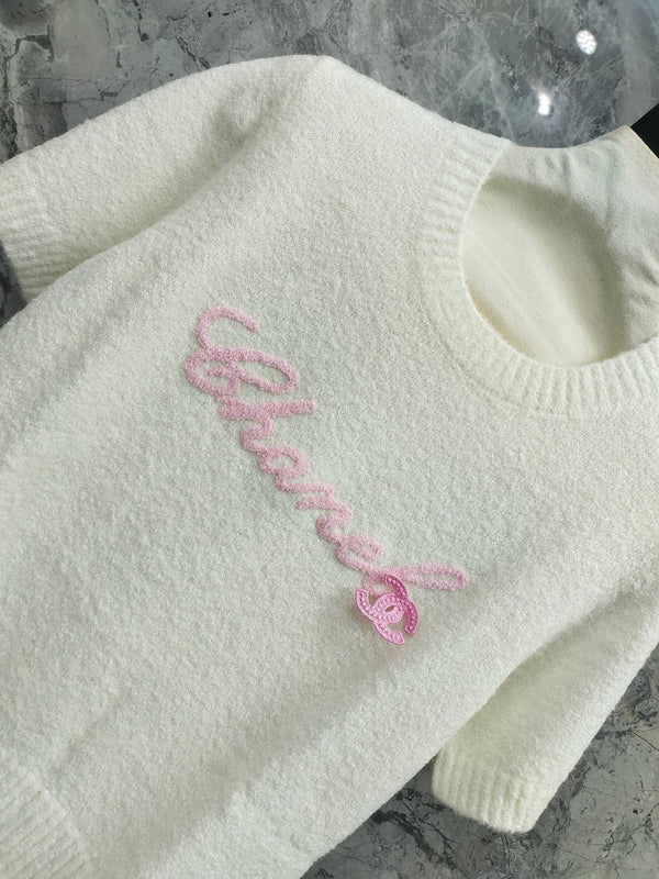 Chanel 2026 Short-Sleeve Shirt Cream Pink Wool
