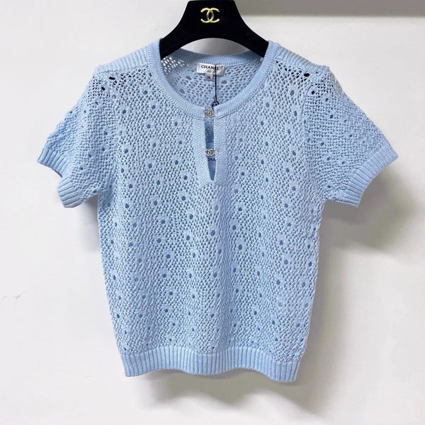CC 2026 Short-Sleeved Shirts Crochet Logo Buttons 449828