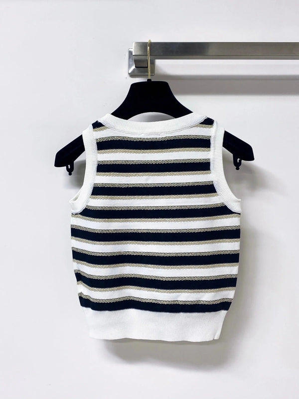 CC 2026 Striped Knit Vest Laine Wool 363124