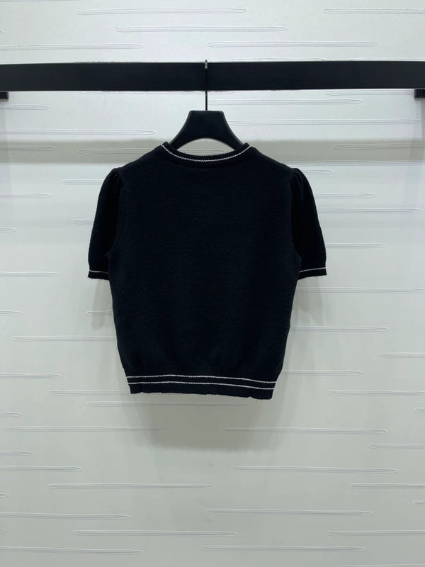 Dior 2026 Bow with Logo Short-Sleeve T-Shirt Wool