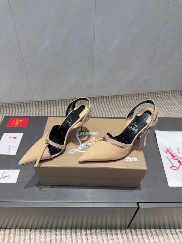 CL 26SS Slingback 100 Cuir verni beige 613790