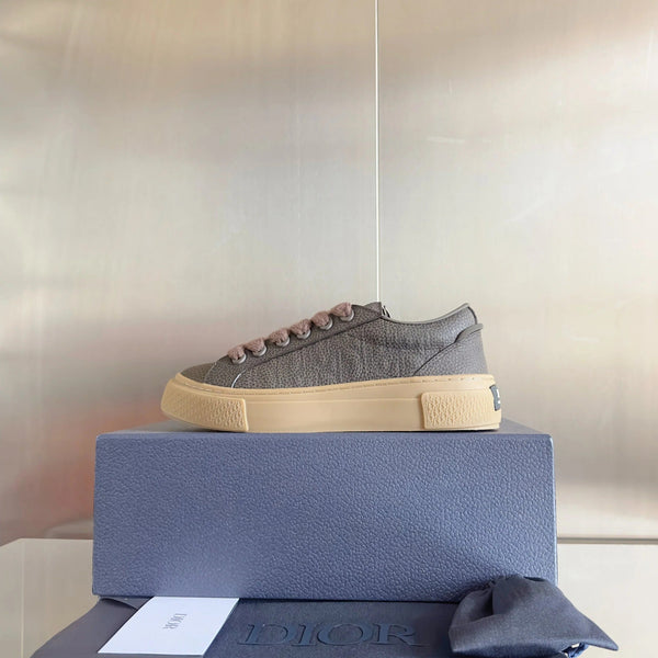 CD 26 B33 Platform Sneakers Dark Gray Monogram Cowhide 609188