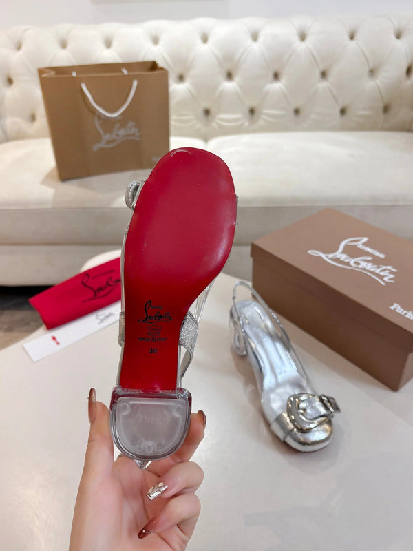 CL 2026 Minny Bubble 70mm Slingback Pumps PVC Patent Leather 780370