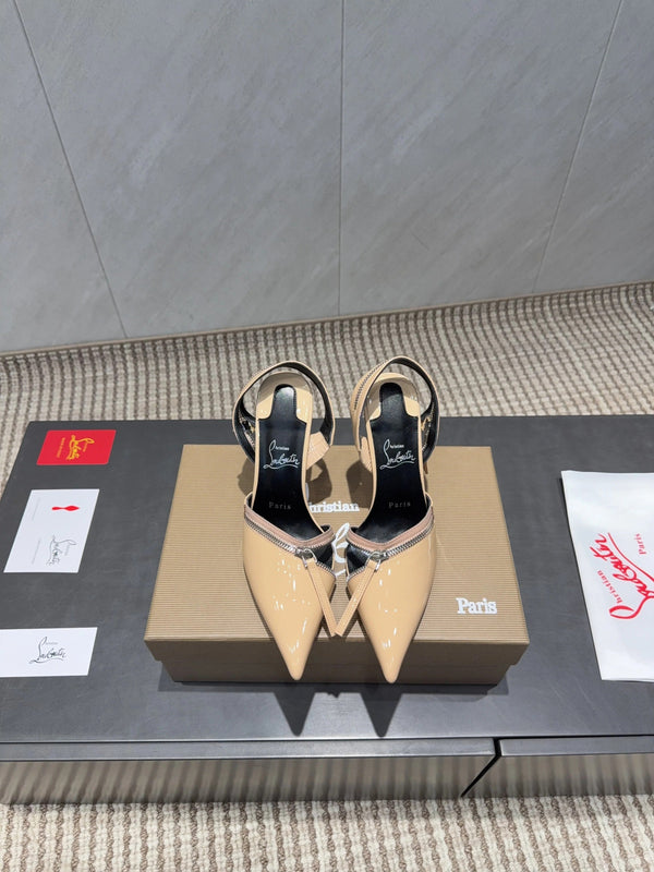 CL 26SS Slingback 100 Cuir verni beige 613790