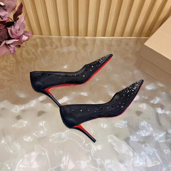 CL 2026 Miss Z Degrastrass 80mm Pumps Mesh Crystal Embellishments 776009