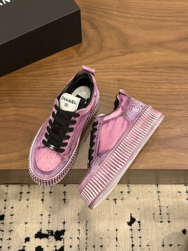 CC 26s Baskets décontractées en cuir violet clair 183614