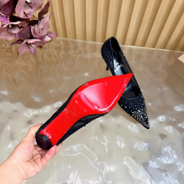CL 2026 Miss Z Degrastrass 80mm Pumps Mesh Crystal Embellishments 776009
