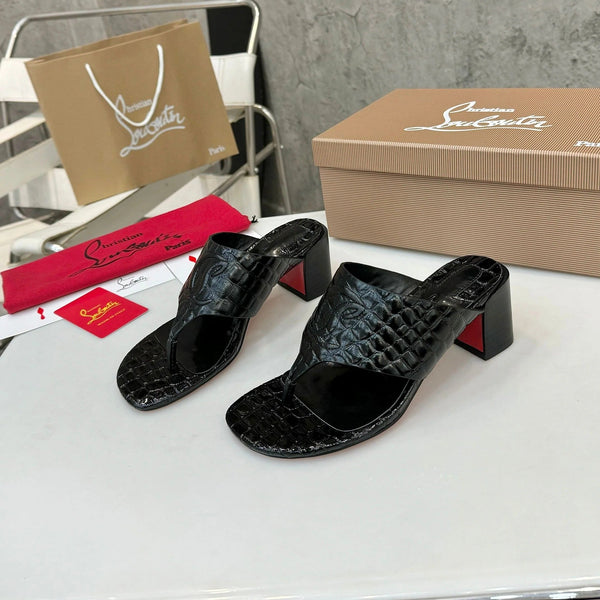 CL 2026 Tongamule Sandals 70mm Croc-Embossed Leather 780399