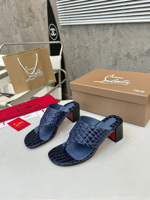 CL 2026 Tongamule Sandals 70mm Croc-Embossed Leather 780399