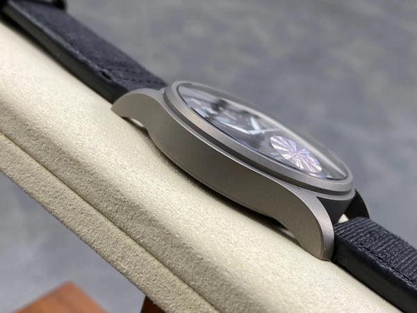 IWC Pilot 40mm Black Dial Gray Case Woven Fabric Strap