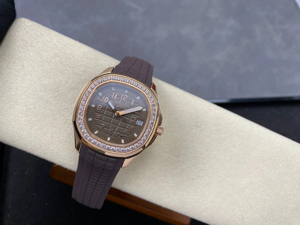 Patek Philippe Aquanaut 38.8mm Rose Gold Case Brown Rubber Strap