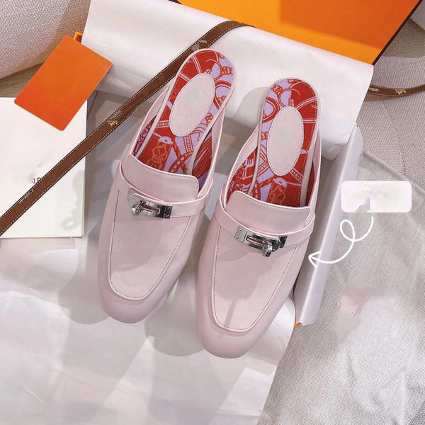 0Z Mule in pelle di vitello rosa