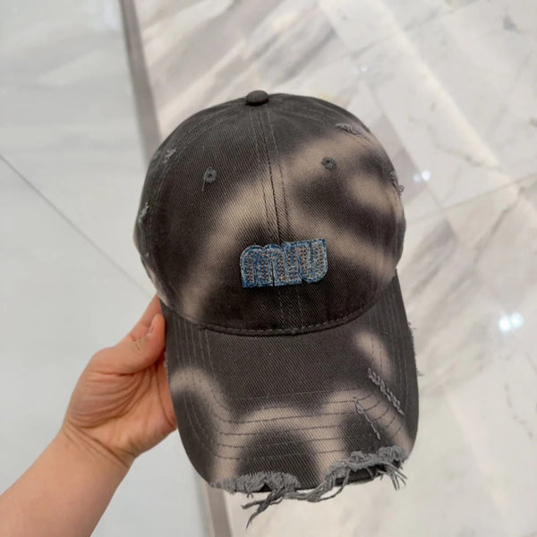 CAPPELLINO DA BASEBALL MM IN TESSUTO MARRONE MOCHA SCURO EFFETTO ANTIQUATO, STILE 2