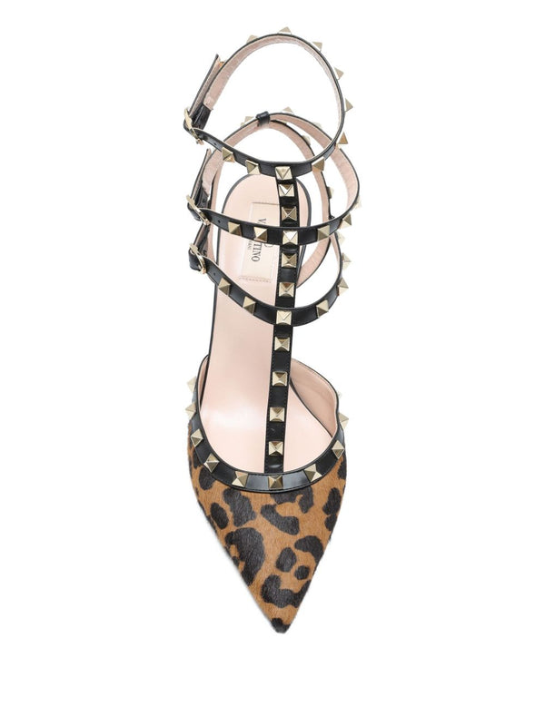 VT Sandales à talons Rockstud 65 en poulain imprimé léopard EUR145,00€