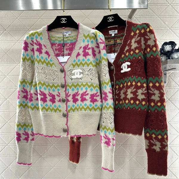CC 26 Gilet en maille jacquard rayée Laine Cachemire Multicolore 331700