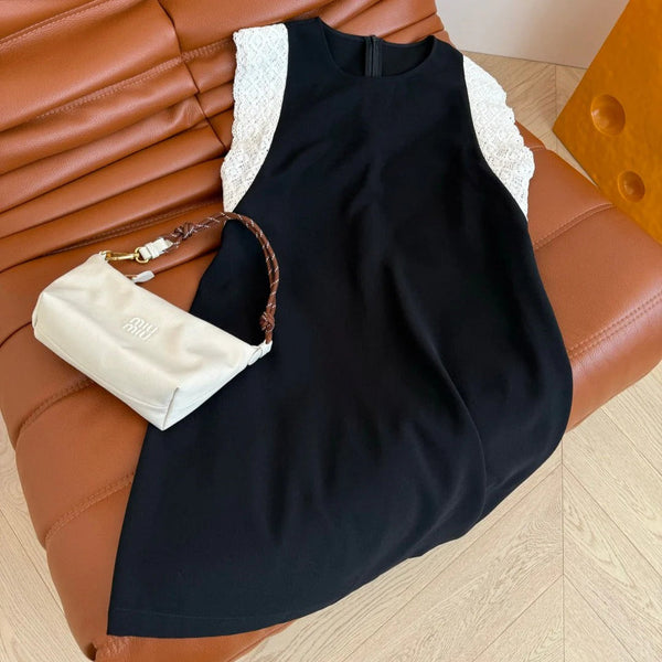 ABITO NERO DOPPIO STRATO PIZZO 25S IN ACETATO 265682