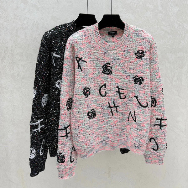 Pull en maille ras du cou avec logo brodé CC 26 Laine 809408
