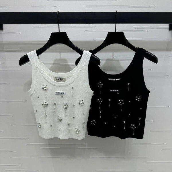TOP IN MAGLIA CON DECORAZIONI MIUMIU 269491