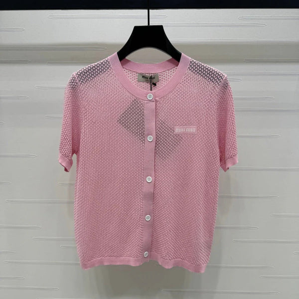 MIU 25S CARDIGAN MANICA CORTA SCOLLO ROTONDO 264270