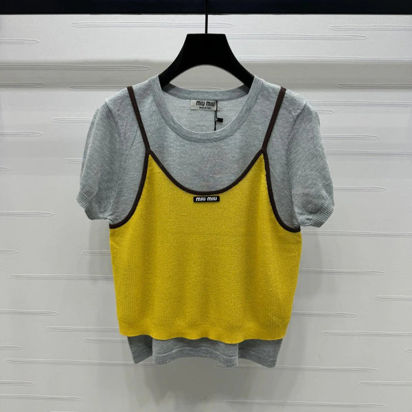 MIU 25S TOP IN MAGLIA 2 PEZZI CON SPALLINE 264132