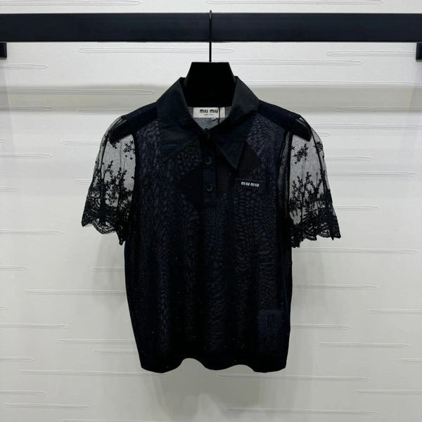 MIU 25S SEE THROUGH COLLAR SHIRT 264112
