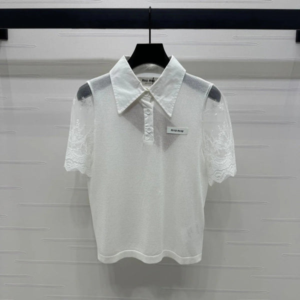 MIU 25SSEE THROUGH COLLAR SHIRT 264111