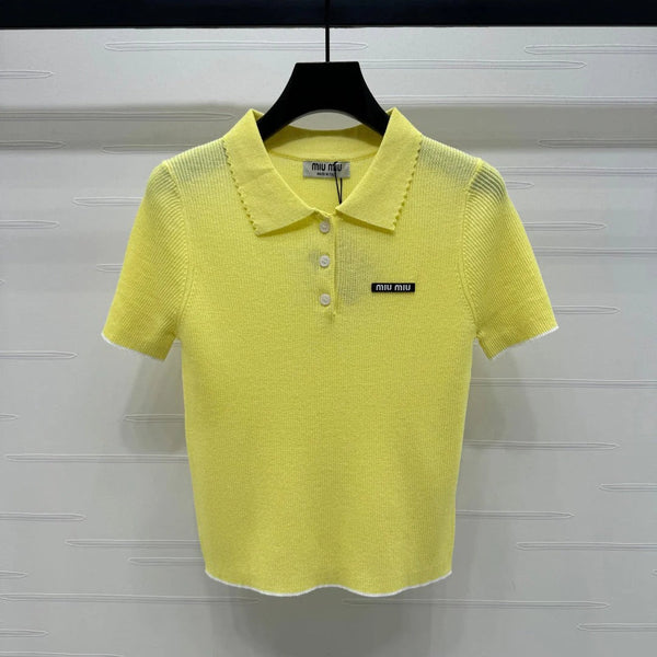 MIUMIU SHORT-SLEEVE KNIT POLO 269422