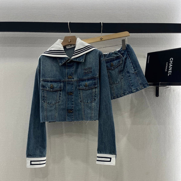 COMPLETO GIACCA E GONNA IN DENIM MIUMIU 274644