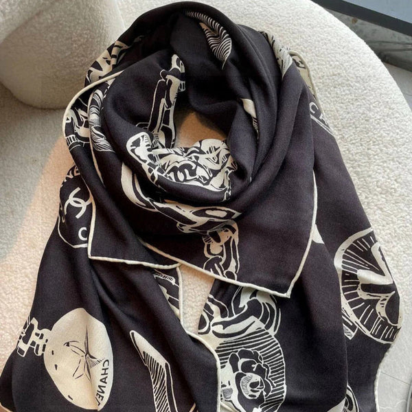 CHANEL 25S SCIARPA 140 IN CASHMERE SETA 733891