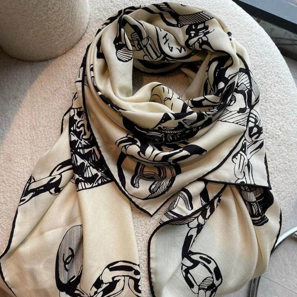 CHANEL 25S SCIARPA 140 IN CASHMERE SETA 733892