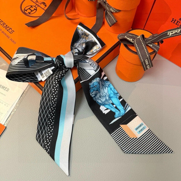 HERMES 25S SILK NECKERCHIEF 86 IN SILK 714361