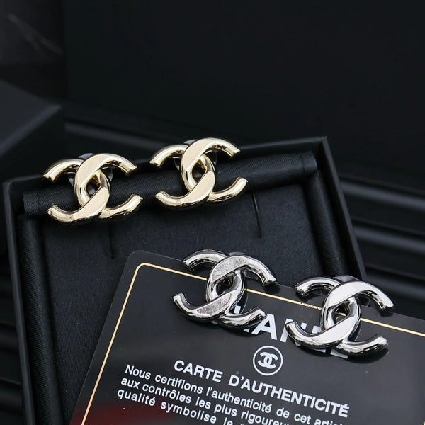 CC 25S DOUBLE C IN METAL EARRINGS