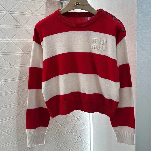 MAGLIONE GIROCOLLO A RIGHE MIUMIU 276681
