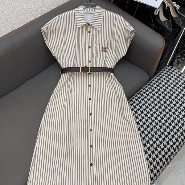 ABITO CON REVERS A RIGHE MM 25S IN POLIESTERE 266615