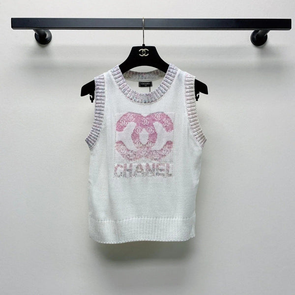 CC CREW NECK SLEEVELESS KNIT TOP 228214