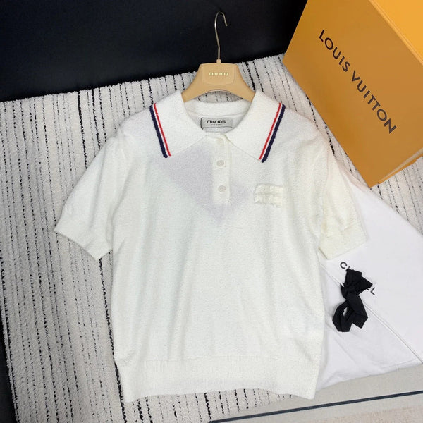 MAGLIONE IN MAGLIA CON BOTTONI E COLLO A REVERS MIUMIU 268101