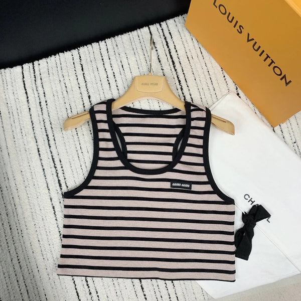 CANOTTA CON LOGO RICAMATO MIUMIU 274370