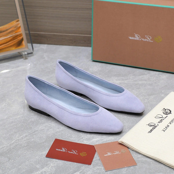 Classic Ballet Shoes In Pastel Purple Suedue