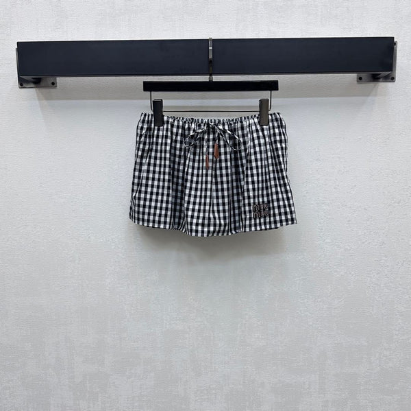 MIU 25S MINIGONNA A SCACCHI CON COULISSE 264707