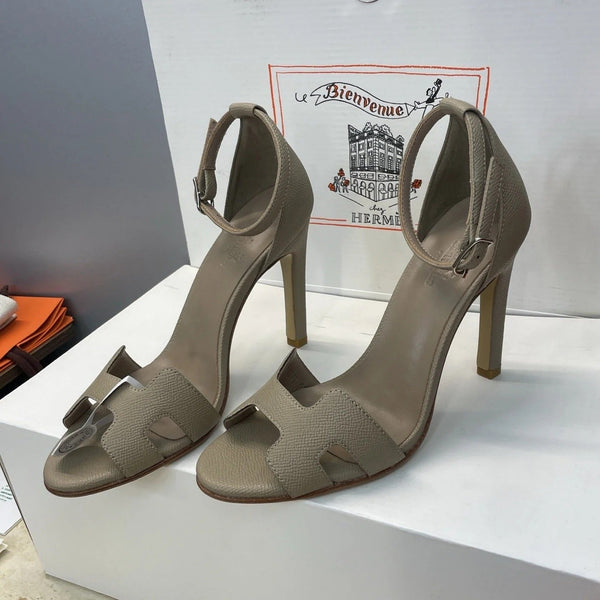 Sandales à talon HM 26ss 105 Taupe cuir de vachette 607127